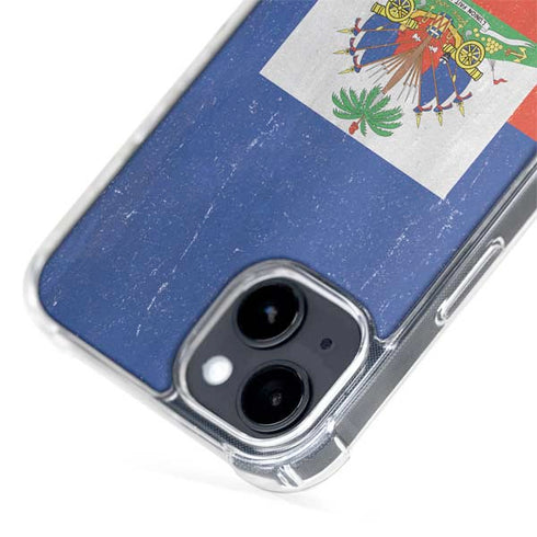 Haiti Flag Distressed iPhone 15 Plus MagSafe Case
